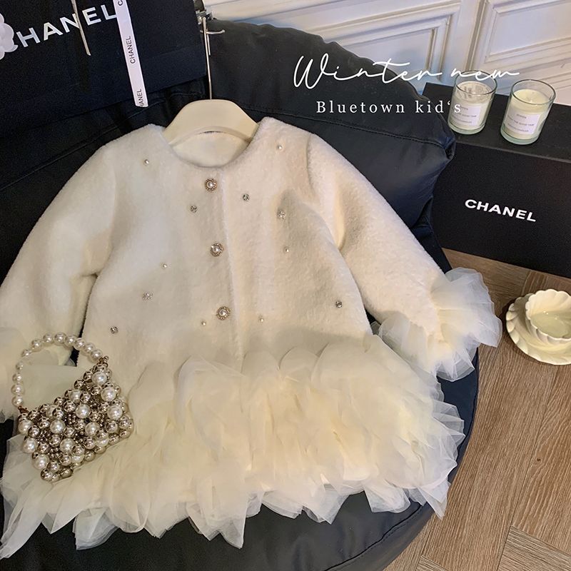 Winter Clothing For Babies - Kızların Tüylü Prenses Örgü Ceket Sonbahar