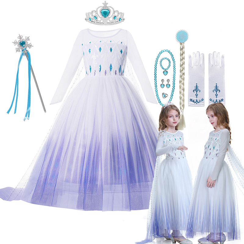 Winter Clothing Line - 2023 Elsa Karnaval Cosplay Kostüm Kızlar