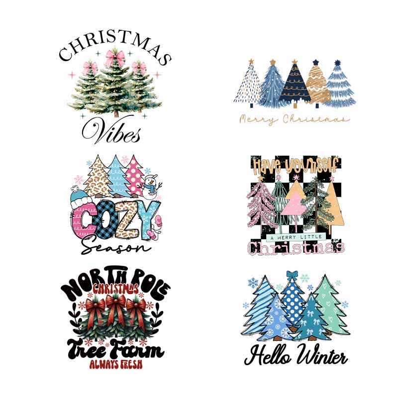 Winter Clothing Pictures - Bueaclothing noel ağacı DTF üzerinde demir