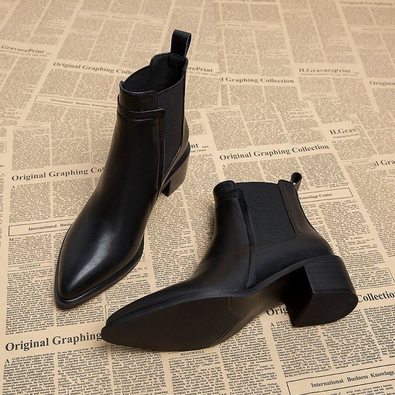 Winter Clothing Material - Kadın Kışlık Polar Astarlı Chelsea Botlar