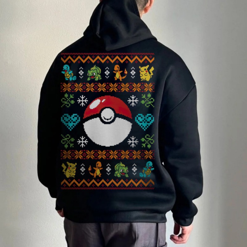 Siyah Büyük Beden 4XL Pokemon  - Winter Clothing In Japan incelemesi ve fiyatı