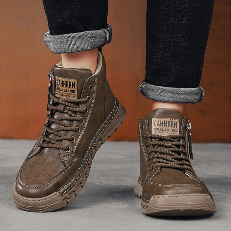 Erkek Deri Yüksek Top yarım çi - Winter Clothing Material incelemesi ve fiyatı