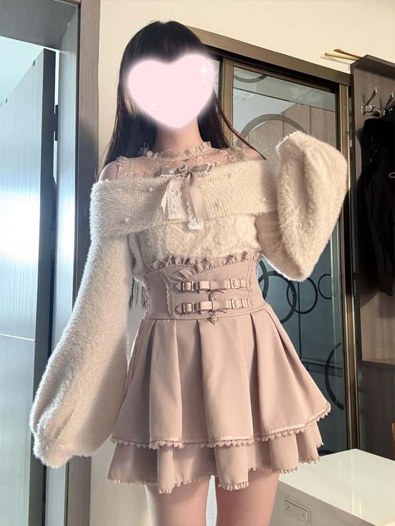 Japon Tarzı Tatlı Lolita Omuz  - Winter Clothing Line incelemesi ve fiyatı